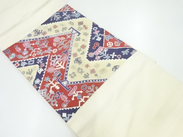 JAPANESE HIRAKI NAGOYA OBI / TSUMUGI / GEOMETRIC